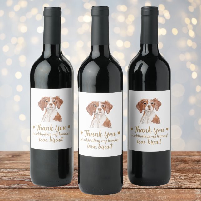 Personalised Dog Wedding Wine Label (Creator Uploaded)