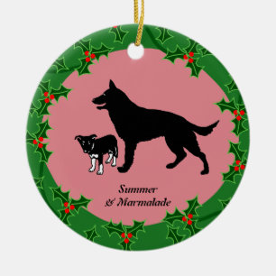 Personalised dog xmas ceramic tree decoration