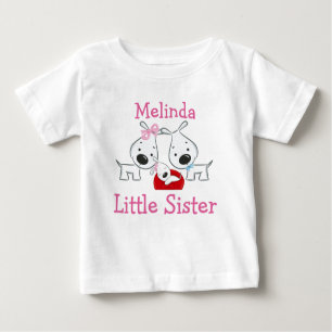 Personalised Dogs Little Sister Baby T-Shirt