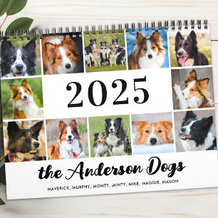 Personalised Dogs Photo Collage Modern 2026 Calendar