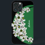 Personalised Dogwood Blossom iPhone Case<br><div class="desc">Dress up your iPhone with this lovely phone case that features pretty dogwood blossoms with green and black trimming.  You will personalise it with your name,  prior to placing it into your shopping cart.</div>