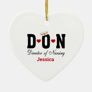 Personalised DON Nurse Christmas Ceramic Ornament