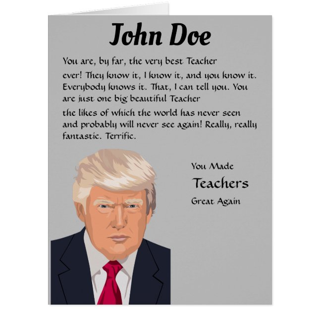 Personalised Donald Trump card (Front)