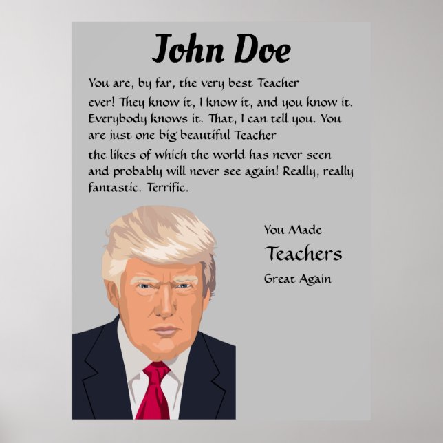 Personalised Donald Trump Poster (Front)