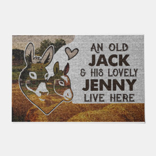 Personalised Donkey Couple Old Jack Lovely Jenny  Doormat