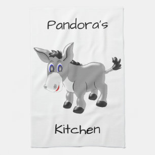 Personalised Donkey Design Tea Towel