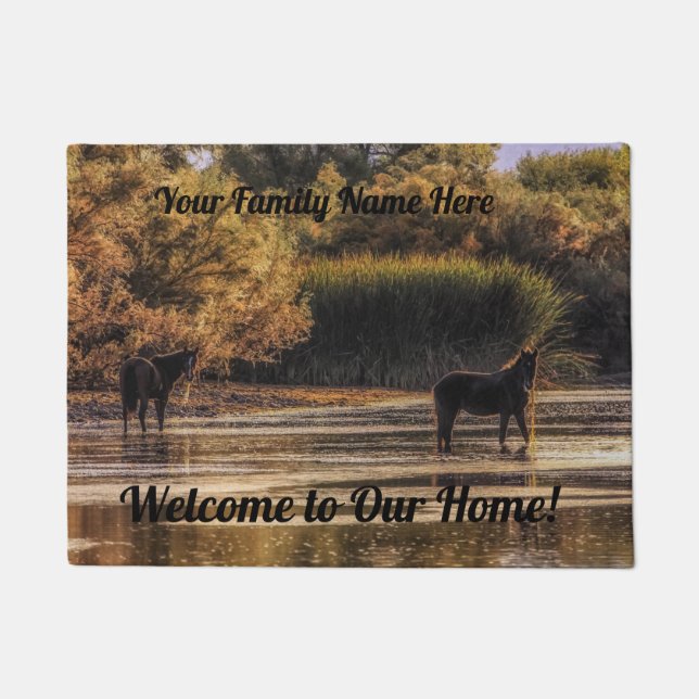 Personalised Door Mat - Salt River Wild Horses (Front)
