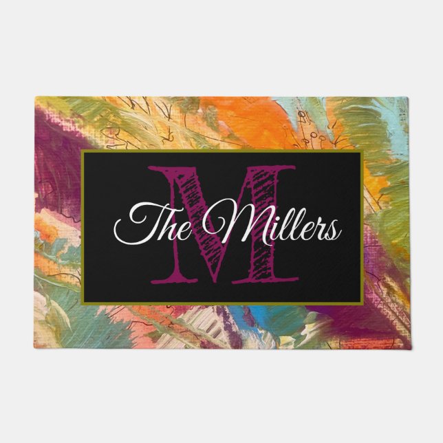 Personalised doormat colourful (Front)