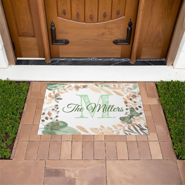 Personalised doormat floral personalised (Outdoor)