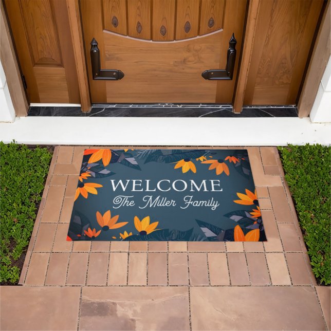 Personalised doormat floral personalised (Outdoor)