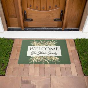 Personalised doormat floral personalised