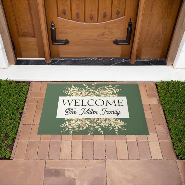 Personalised doormat floral personalised (Outdoor)