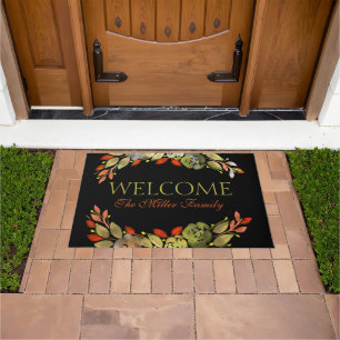 Personalised doormat floral personalised