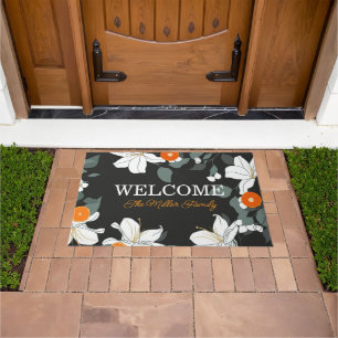 Personalised doormat floral personalised