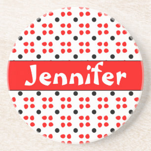 Personalised dotting pattern coaster