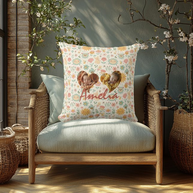 Personalised Double Heart Photo Pillow Kawaii Back (Creator Uploaded)