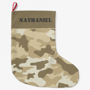 Personalised  Double sided Camouflage Large Christmas Stocking