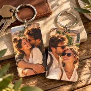 Personalised Double Sided Couple Photo Keychain
