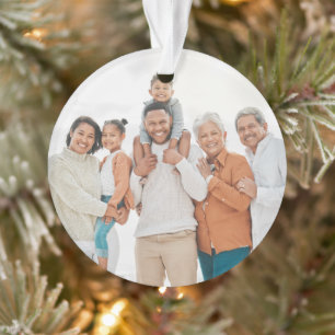 Personalised Double Sided Family 2 Photo Christmas Ornament