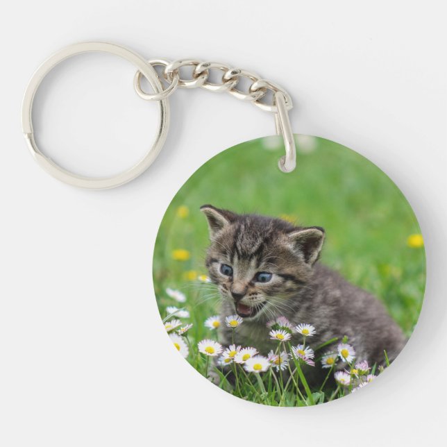 Personalised Double Sided Kitty Cat Pet Keychain (Front)