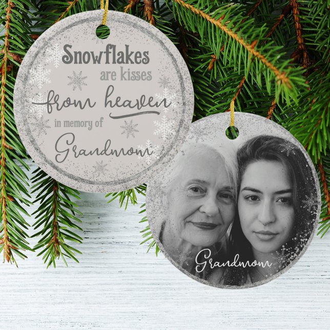 Personalised Double Sided Memory Snowflake Photo C Ceramic Tree Decoration (Creator Uploaded)