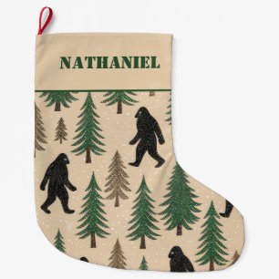 Personalised Double sided Novelty Yeti Large Christmas Stocking