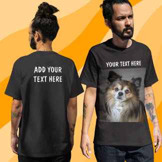 Personalised Double Sided Photo And Text  T-Shirt