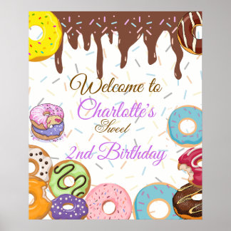 Personalised Doughnut Party Welcome Sign