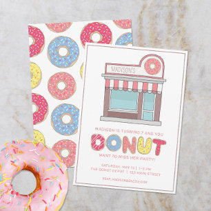 Personalised Doughnut Shop Party Invitation