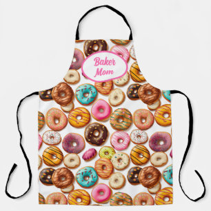 Personalised Doughnuts Baker Mum Apron