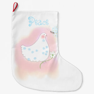 Personalised Dove peace Christmas Stocking
