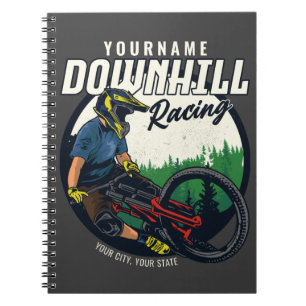 Personalised Downhill Racing Mountain Bike Trail   Notebook