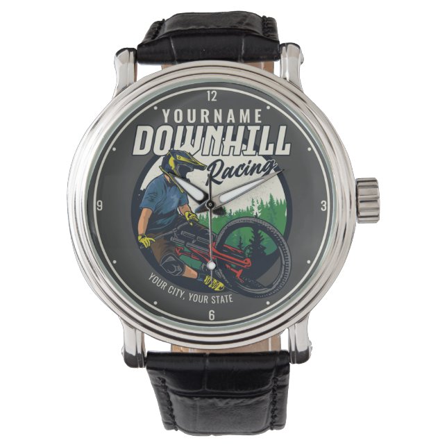 Personalised Downhill Racing Mountain Bike Trail Watch (Front)