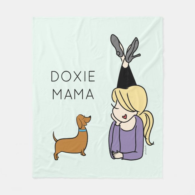 Personalised Doxie Mama Fleece Blanket (Front)