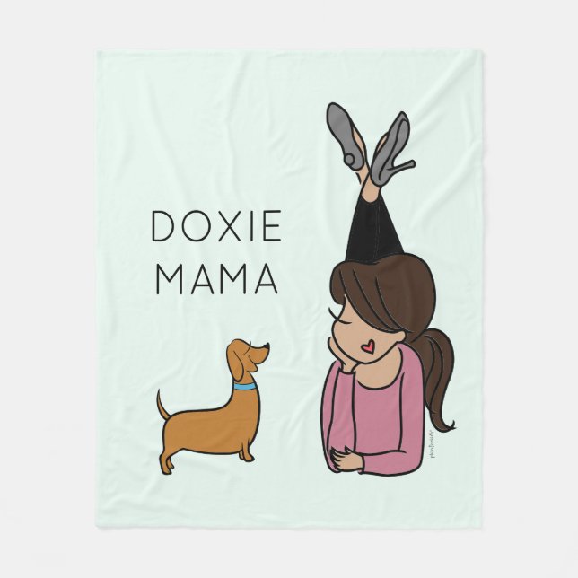 Personalised Doxie Mama Fleece Blanket (Front)