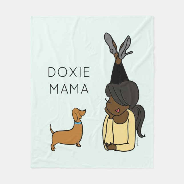 Personalised Doxie Mama Fleece Blanket (Front)