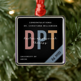 Personalised DPT Doctor of Physical Therapy Chic Metal Tree Decoration
