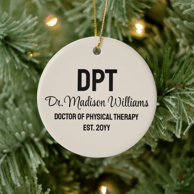 Personalised DPT Doctor of Physical Therapy Gift Ceramic Tree Decoration (Tree)