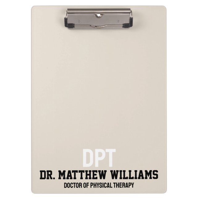 Personalised DPT Doctor of Physical Therapy Gift Clipboard (Front)