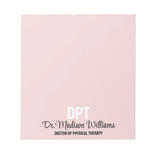 Personalised DPT Doctor of Physical Therapy Gift Notepad (Front)
