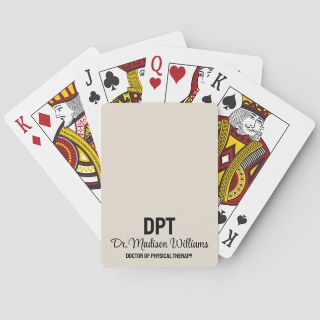 Personalised DPT Doctor of Physical Therapy Gift Playing Cards (Back)