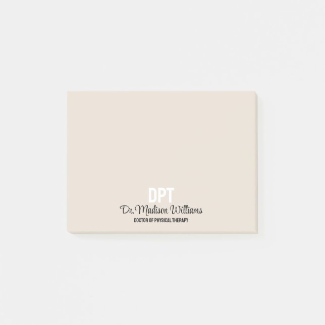 Personalised DPT Doctor of Physical Therapy Gift Post-it Notes (Front)