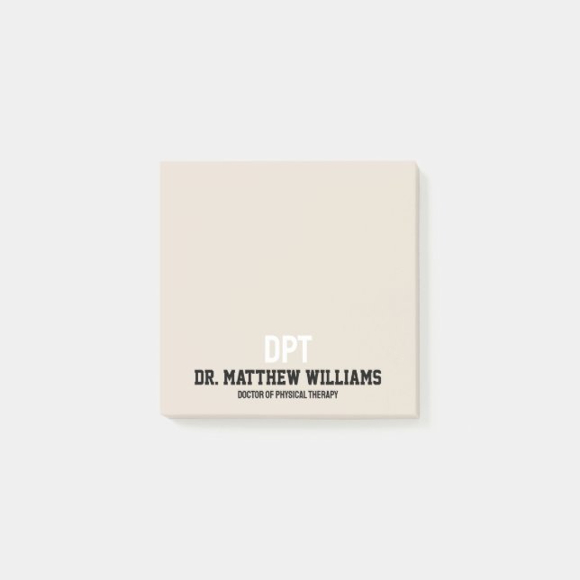 Personalised DPT Doctor of Physical Therapy Gift Post-it Notes (Front)