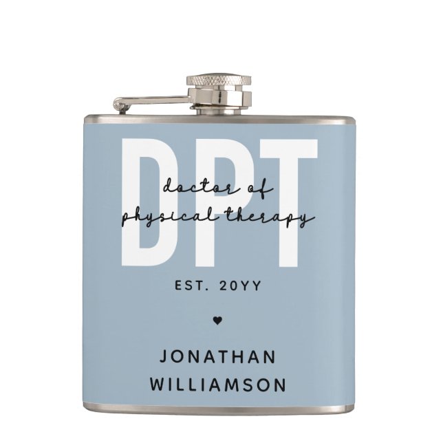 Personalised DPT Doctor of Physical Therapy Hip Flask (Front)