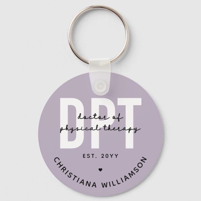Personalised DPT Doctor of Physical Therapy Key Ring (Front)