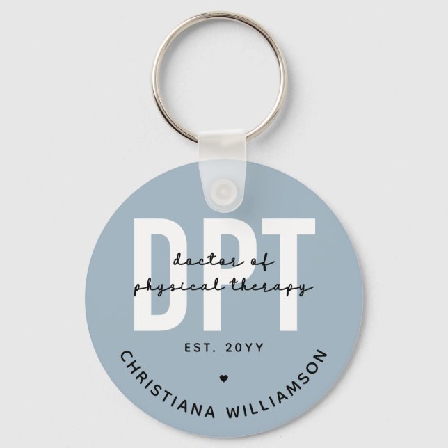 Personalised DPT Doctor of Physical Therapy Key Ring (Front)