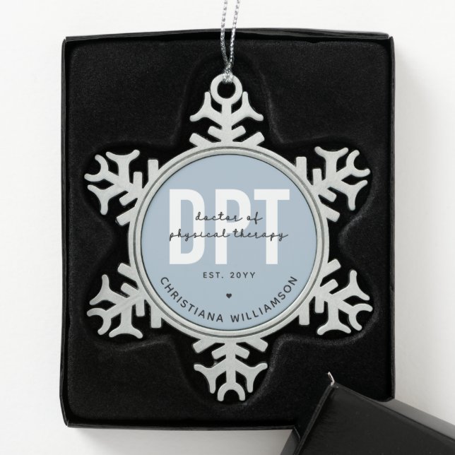 Personalised DPT Doctor of Physical Therapy Snowflake Pewter Christmas Ornament (Box)