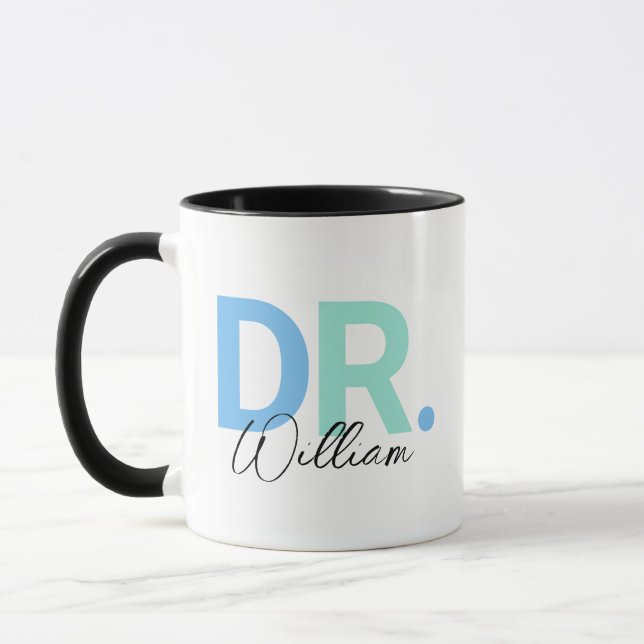 Personalised Dr Coffee Mug, Custom Doctor Mug (Left)