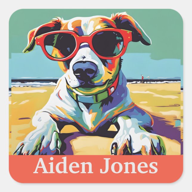 Personalised dragon stickers colourful (Front)