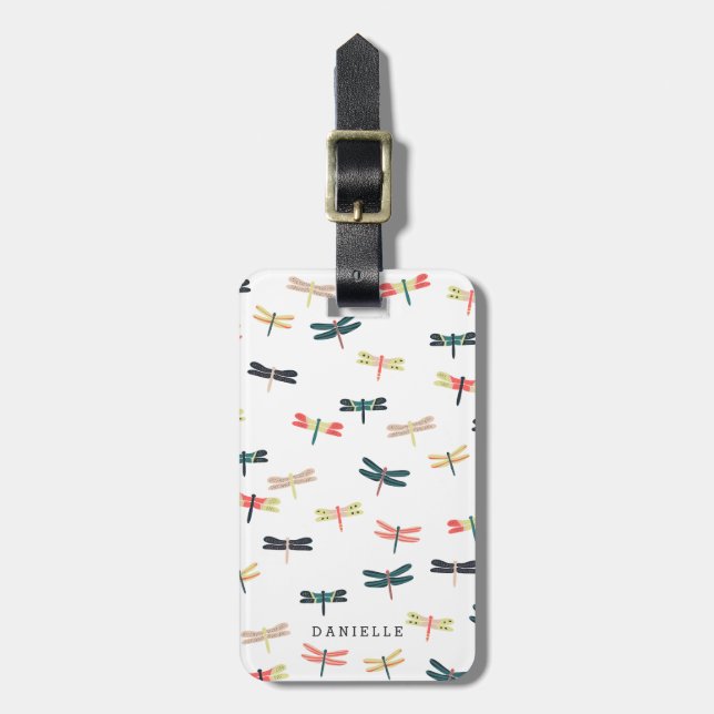Personalised | Dragonflies Luggage Tag (Front Vertical)